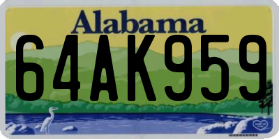AL license plate 64AK959