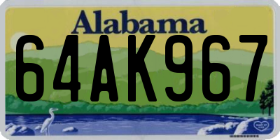 AL license plate 64AK967