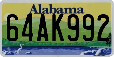 AL license plate 64AK992