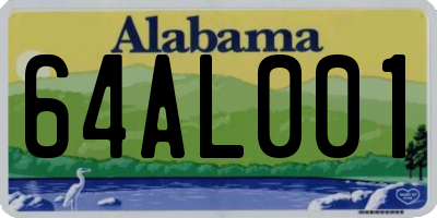 AL license plate 64AL001