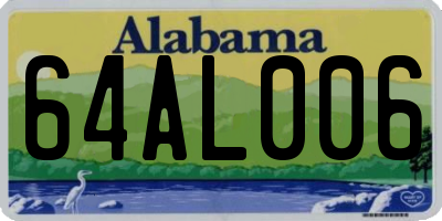 AL license plate 64AL006