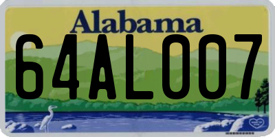 AL license plate 64AL007