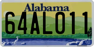 AL license plate 64AL011