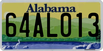 AL license plate 64AL013