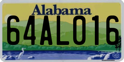 AL license plate 64AL016