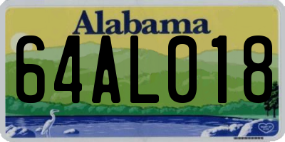 AL license plate 64AL018