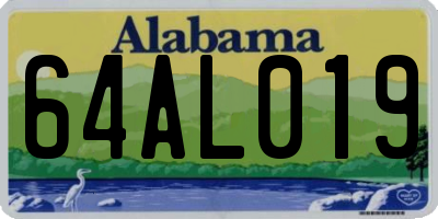 AL license plate 64AL019