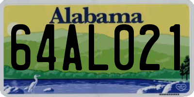 AL license plate 64AL021
