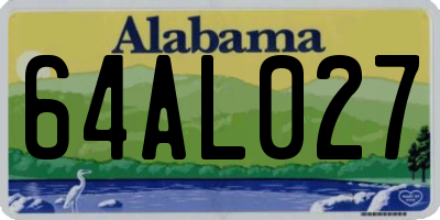 AL license plate 64AL027