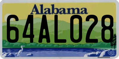 AL license plate 64AL028