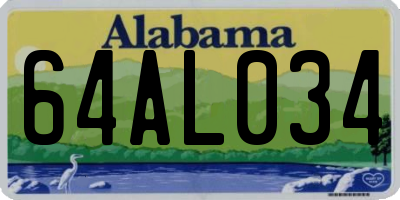 AL license plate 64AL034