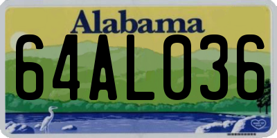 AL license plate 64AL036