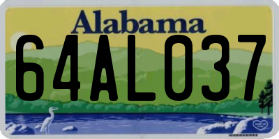 AL license plate 64AL037