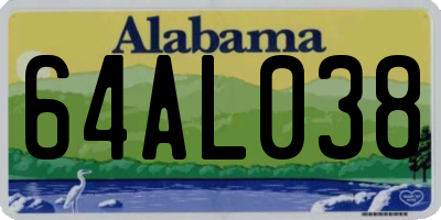 AL license plate 64AL038
