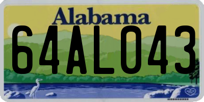 AL license plate 64AL043