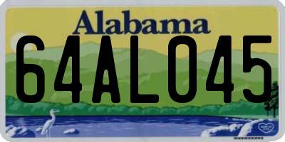 AL license plate 64AL045