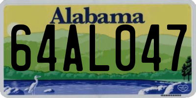 AL license plate 64AL047
