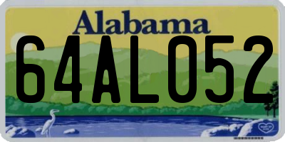 AL license plate 64AL052