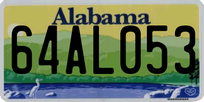 AL license plate 64AL053