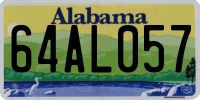 AL license plate 64AL057