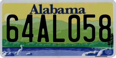 AL license plate 64AL058