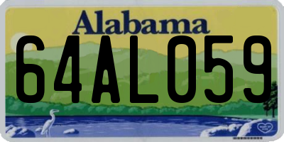 AL license plate 64AL059