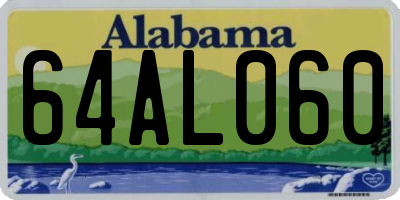 AL license plate 64AL060