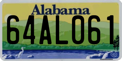 AL license plate 64AL061