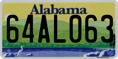 AL license plate 64AL063
