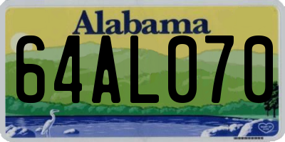 AL license plate 64AL070