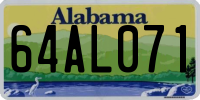AL license plate 64AL071