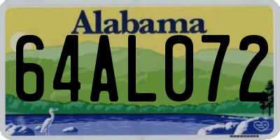 AL license plate 64AL072