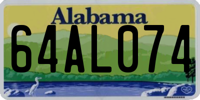 AL license plate 64AL074