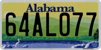 AL license plate 64AL077