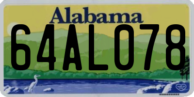 AL license plate 64AL078