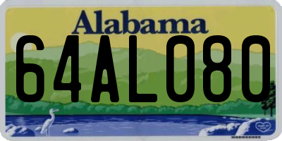 AL license plate 64AL080