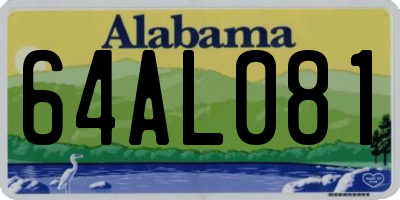 AL license plate 64AL081