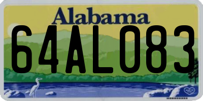 AL license plate 64AL083