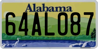 AL license plate 64AL087