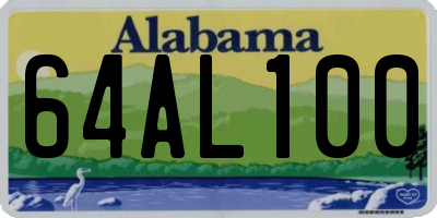 AL license plate 64AL100