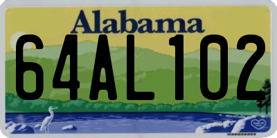 AL license plate 64AL102