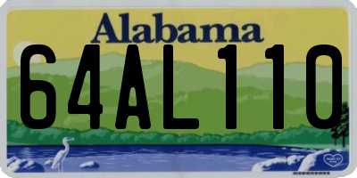 AL license plate 64AL110