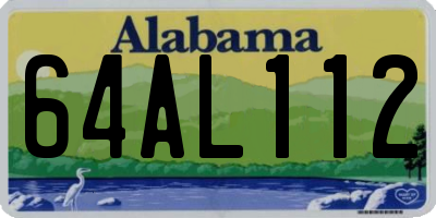 AL license plate 64AL112