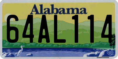 AL license plate 64AL114