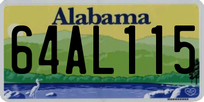 AL license plate 64AL115