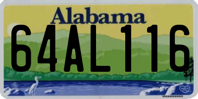 AL license plate 64AL116