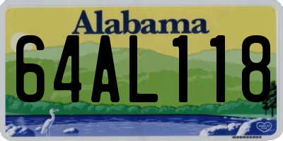 AL license plate 64AL118