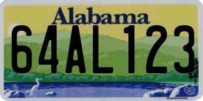AL license plate 64AL123