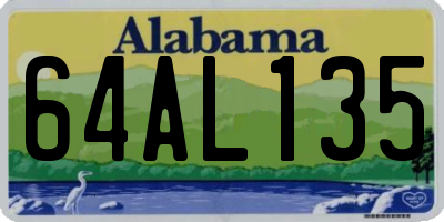 AL license plate 64AL135