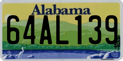 AL license plate 64AL139
